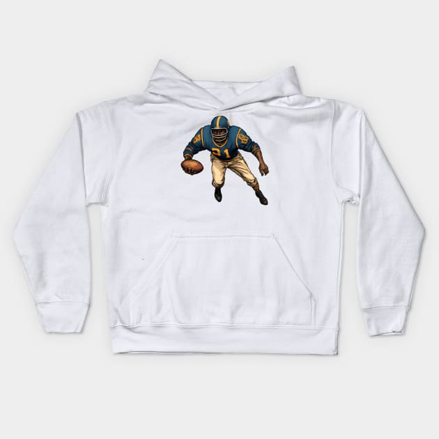 American Gridiron Football Player Kids Hoodie by ArtShare